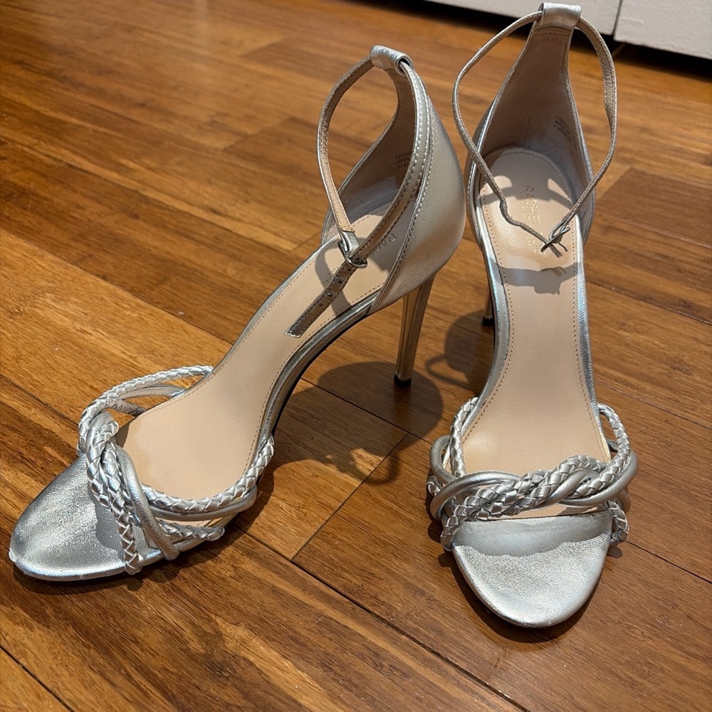 Rachel Zoe Silver Braided Heels